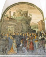 Storie della vita di san Benedetto - 09 - Il santo accoglie san Mauro e san Placido fanciulli